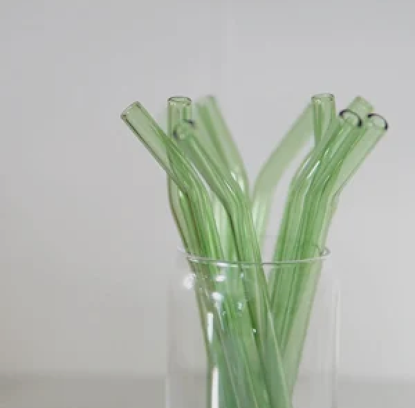 Bent Glass Straw (Various Colors Available)