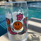 16oz Glass Smiley Groovy Boots Cup