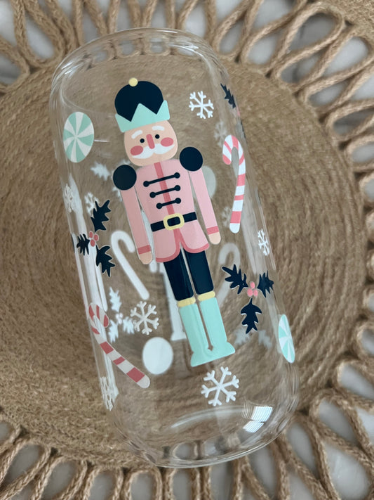 16oz Mint Nutcracker Glass Cup