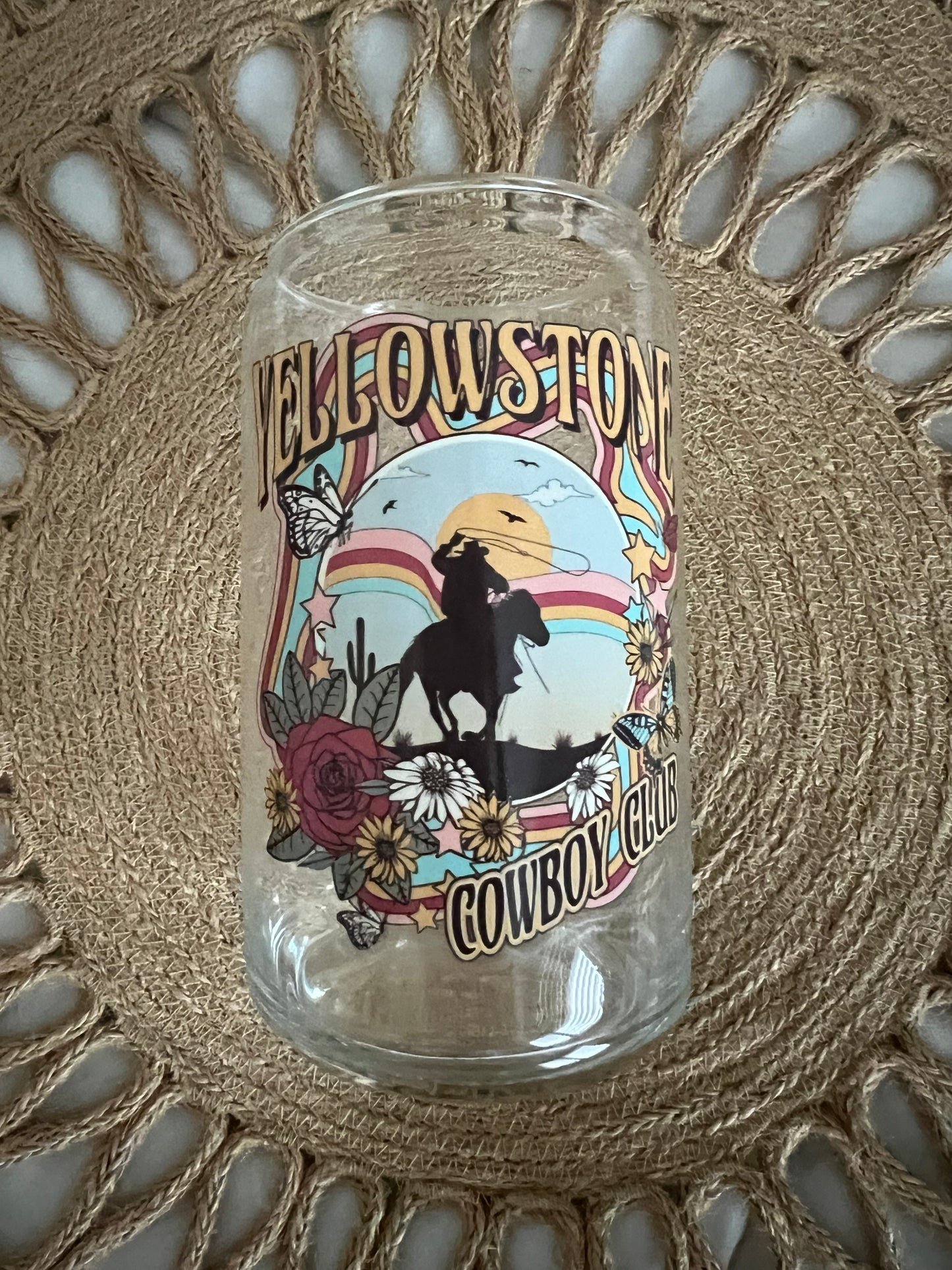 16oz Yellowstone Cowboy Club Glass Cup