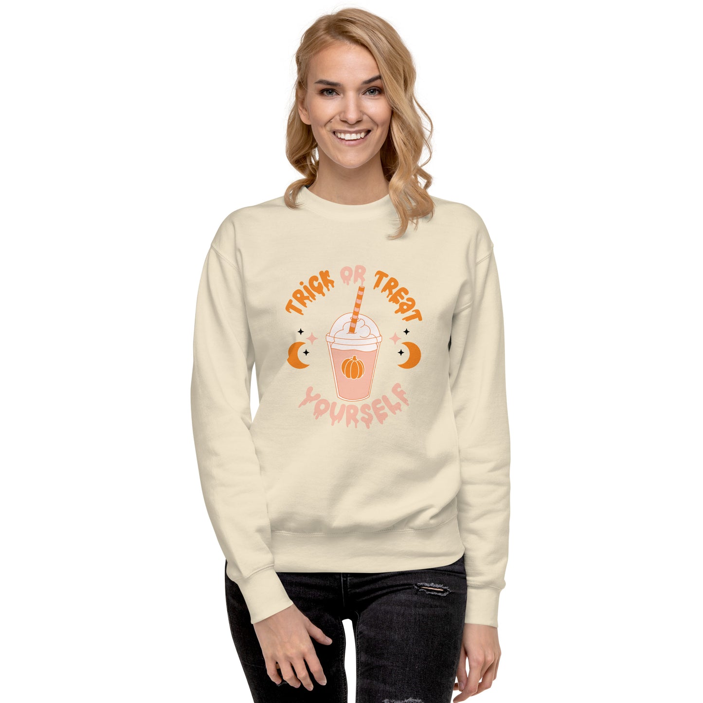 Trick or Treat Yourself Unisex Premium Sweatshirt (Bone)